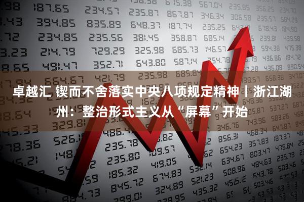 卓越汇 锲而不舍落实中央八项规定精神丨浙江湖州:整治形式主义从“屏幕”开始